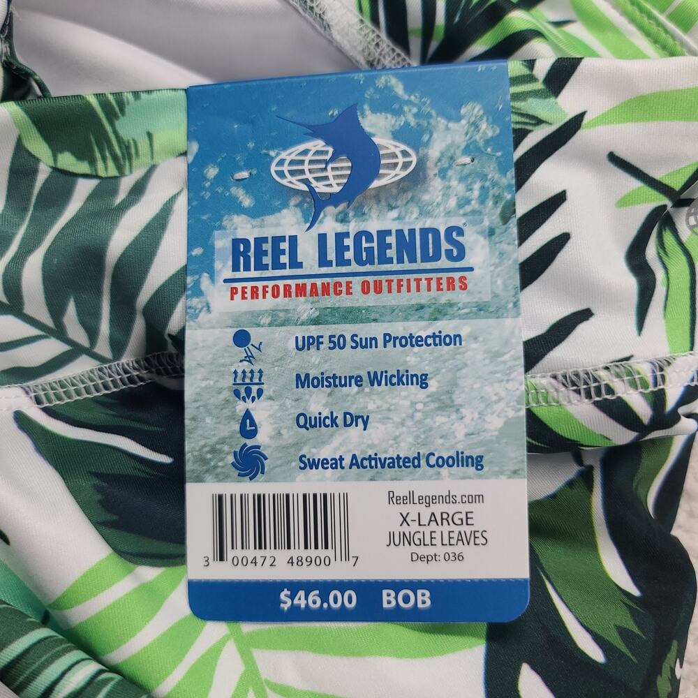 Reel Legends Jungle Leaves Skort tie sides Size XL Fishing Boating Gorpcore UPF - Picture 9 of 10